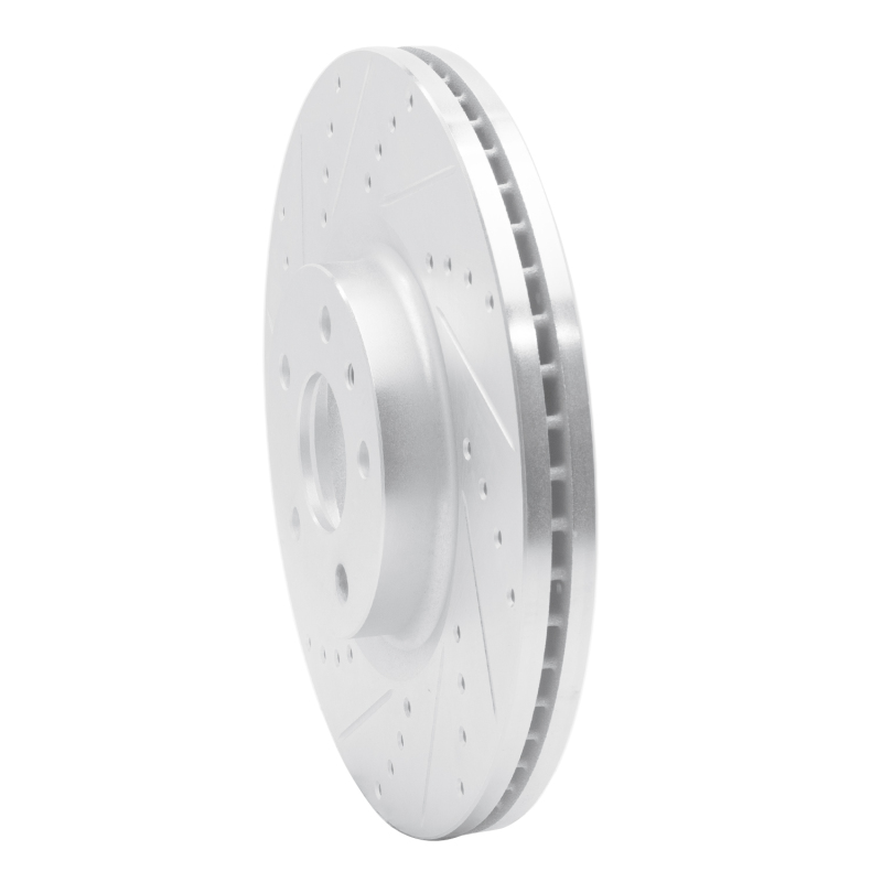 Ford Fusion Brake Rotor (1) - Front Left - R1 Concepts - Drilled & Slotted - Silver - `13-`20